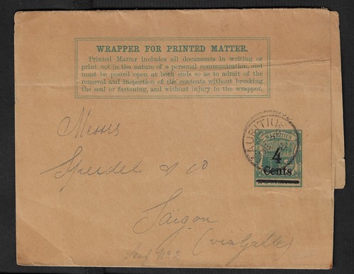 Mauritius 1908 surcharged